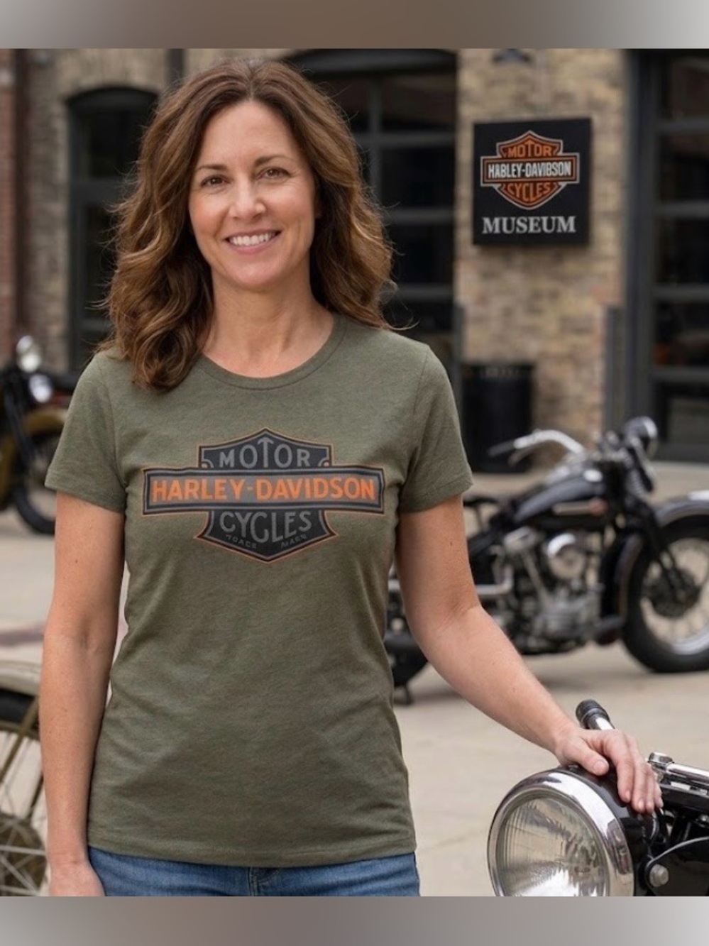 NEW, Harley-Davidson Women’s Olive Green Tee T-Shirt Size XL